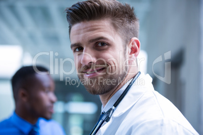 Smiling doctor in the hospital