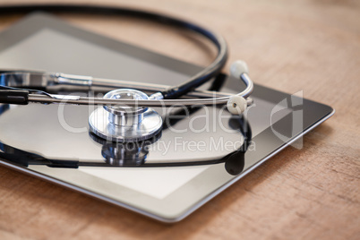 Stethoscope on digital tablet
