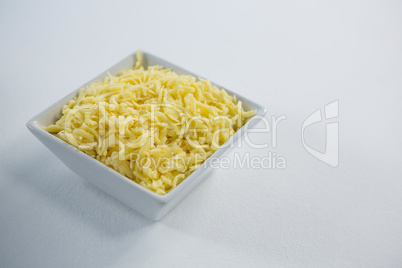 Bowl of grated cheese