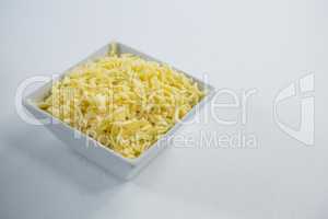 Bowl of grated cheese