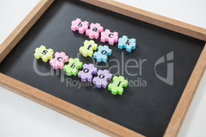 Back to school puzzle on slate