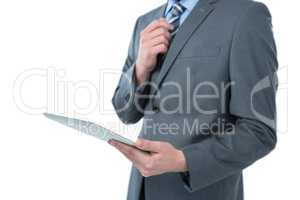 Businessman holding a digital tablet