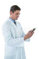 Doctor using mobile phone
