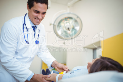 Doctor examining a patient