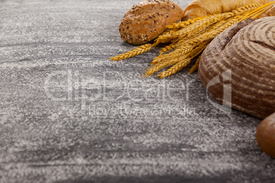 Bread loaves with wheat grains
