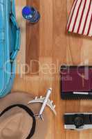 Holiday and tourism conceptual image with travel accessories