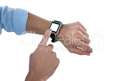 Man using smart watch