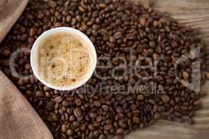 Close-up of coffee with coffee beans