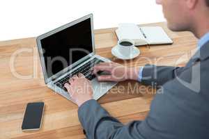 Businessman using laptop