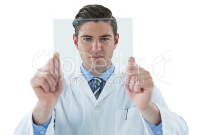 Doctor pretending to be examine x-ray