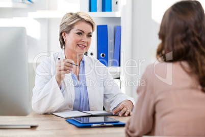 Patient consulting a doctor