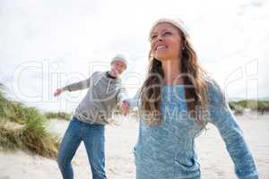 Mature couple enjoying on beach