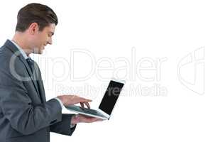 Businessman using laptop