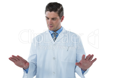 Male doctor gesturing