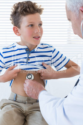 Doctor examining a patient