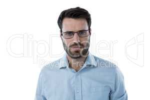 Serious man wearing spectacles