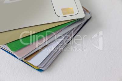 Smart cards on white background