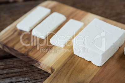 Goat cheese on wooden board
