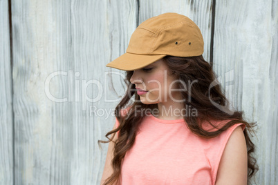 Woman in brown cap