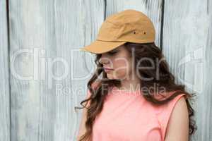 Woman in brown cap