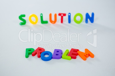 Word problem and solution isolated on white background