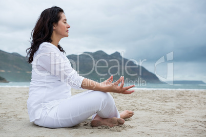 Beautiful woman performing yoga