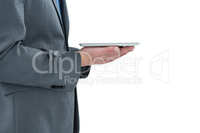 Businessman holding a digital tablet