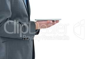 Businessman holding a digital tablet