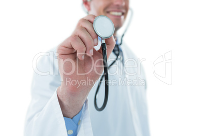 Doctor examining with stethoscope