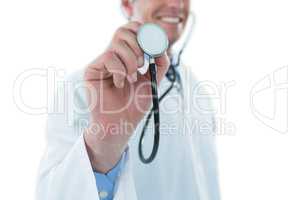 Doctor examining with stethoscope