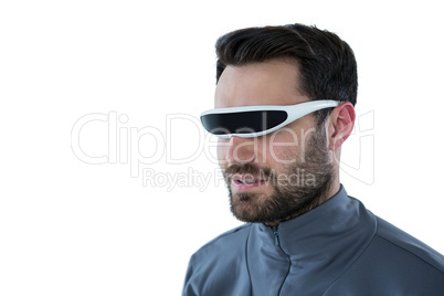 Man using virtual reality glasses