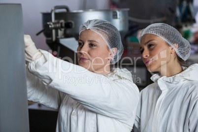 Female butchers working