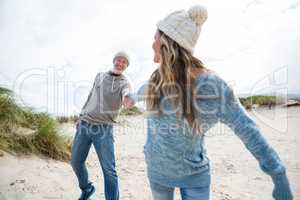 Mature couple enjoying on beach