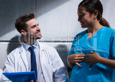 Doctor and nurse having a conversation