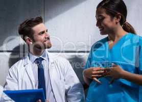 Doctor and nurse having a conversation
