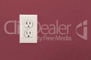 Electrical Sockets In Colorful Burgundy Wall