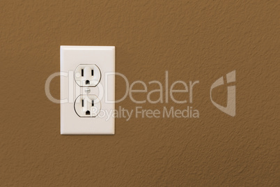 Electrical Sockets In Colorful Brown Wall