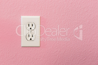 Electrical Sockets In Colorful Pink Wall
