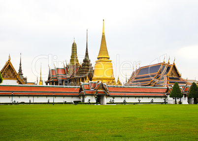 Wat Phra Kaew, Temple of the Emerald Buddha, Bangkok, Thailand.