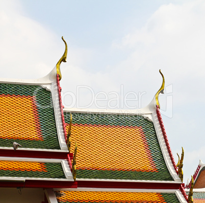 Unique rooftop of Thailand temple.