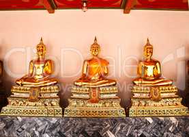 Buddha in Wat Pho Temple sequential nicely in Bangkok, Thailand.