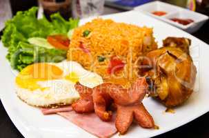 American style breakfast set, fried rice.