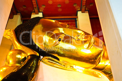 Golden Reclining Buddha.