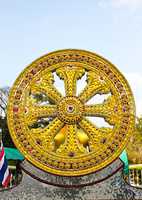 Wheel of dhamma of buddhism.