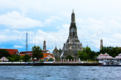 The Temple of Dawn, Wat Arun, on the Chao Phraya river in Bangko