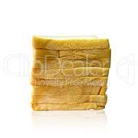 Loaf of bread isolated on white background.