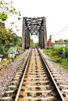 Railway bridge at Bangkoknoi, Talingchan, Thailand. It is near T