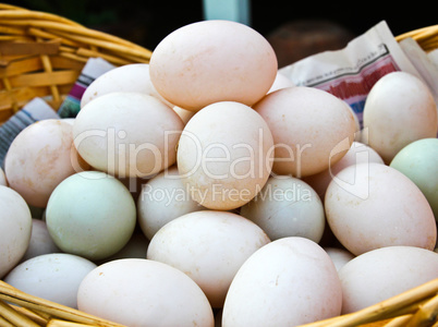 Many Duck eggs on a market