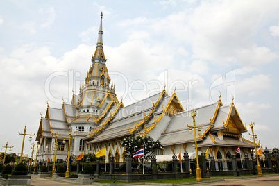 A great marble church, Wat Sothorn, Chachoengsao Thailand