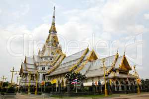 A great marble church, Wat Sothorn, Chachoengsao Thailand